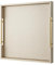Champagne Faux Leather Serving Tray with Handles,20x20inches, Large Decorative Tray for Ottoman Coffee Table Decor Living Room, Kitchen, Bathroom