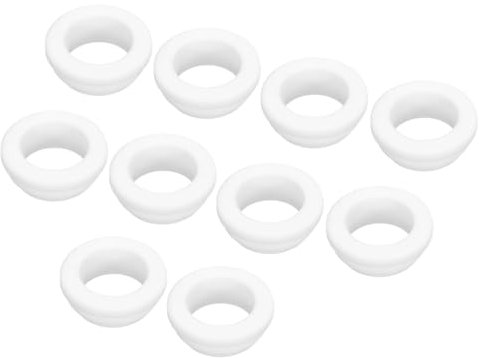 sourcing map 10Pcs Snap Silicone Rubber Grommet Plug Mount Dia 21mm ID 16.5mm Narrow Groove Width 2.5mm Seal Anti-Scratch Sleeves for Electrical Box Cable Pipes White