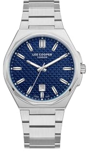 Lee Cooper VX42E12E LC08031.390 Men's Movement Watch Analogue Display and Metal Strap Blue, Blue, Bracelet, Blue, Bracelet
