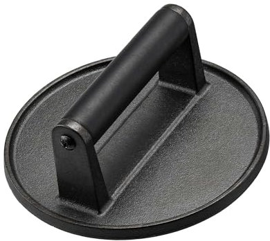 HULISEN Pre Seasoned 6.5 Cast Iron Smashed Burger Press, Heavy Duty Burger Smasher for Griddle, Cast Iron Press for Smashing Hamburger, Cooking Weight Press, Food Press, Meat Smasher, 1.87lb