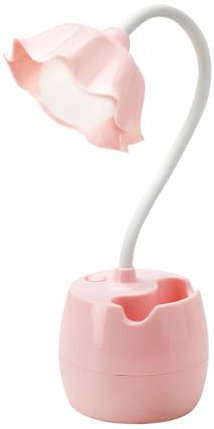 LED Schreibtischlampen Kinder mit Stifthalter, USB Tischlampe Augenschutz-Schreibtischlampe, Wiederaufladbare Nachttischlampe mit Flexibles Arm, Desk Lamp für Student Schlafzimmer Studie Lesen (Rosa)