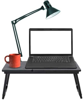 FurnitureR Tavoli laterali pieghevoli, Lapdesks, Folding Laptop Table, Height Adjustable, Portatile, Multifunctional Tray, MDF Worktop Divano Bed Table for Eating, Working, Reading, Writing, Laptop