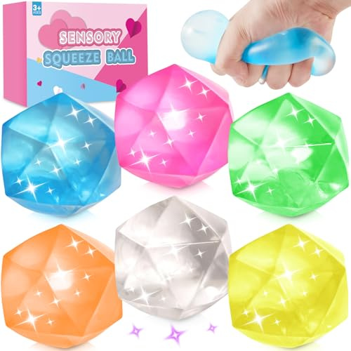 MoZkkiz 6 Stressball Set - Anti Stress Spielzeug für Erwachsene & Kinder - Perfekt für Büro, Schule, Alltag & Autismustherapie - Unterstützt Stressabbau, Sensorik & Handkoordination