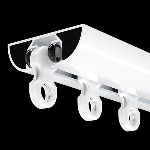 Gardinenschiene Einreihige Vorhangschiene für Den Außenbereich für Die Decke, Schmale Vorhangschienengleiter für Zuhause / Hotel, Gebogenes Raumteiler-Schienensystem mit Rollen / Endkappe(7.8m/25.6ft)
