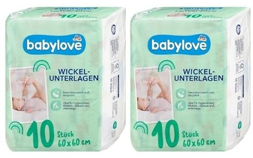 Wickelunterlagen einweg oder Wiederverwendbare, Baby unterwegs 20 Stück, 60 x 60 cm, weich und saugstark