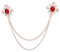 KMGDM Épingle à col croisée élégante avec strass pour les amateurs de mode, pour costume, col de chemise, bijoux tendance, 2.5x3cm, Chain Length: 14cm/ 17cm, Métal, Pas de gemme