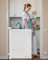 Monkrict Retractable Stair Gate for Baby, Double Lock Stair Gates for Toddlers, Extends to 140 CM Wide, One-handed Operation Baby Gate, Easy Install Baby Gate for Stairs, Indoor & Doorways, White