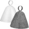 Happyyami 2 Pièces Bonnet de bain homme chapeau de cheveux de sauna noir casquette de sauna casquette pour femme capuchon feutre casquettes fournitures de salle de bain