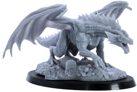 Young Red Dragon – Classic DnD Monster Miniature | 90x52mm Base | Epic Miniatures | Resin Unpainted Figure for RPGs & Wargames