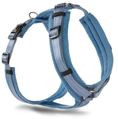 Wolters Hundegeschirr Light Mesh | Brustgeschirr mit Sicherheitsverschlüssen | Farbe Jeans - Gr. L (56-82 cm)