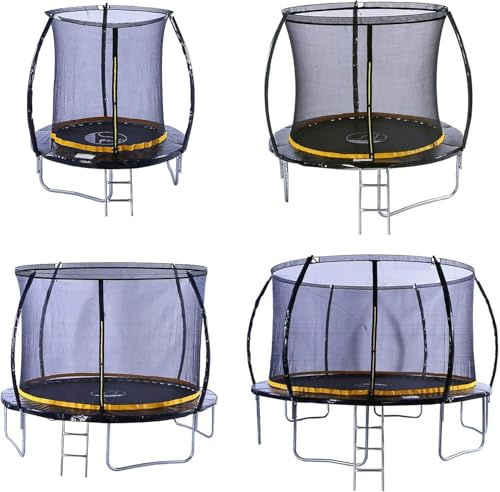 Kanga Trampoline Outdoor Round Inc Safety Enclosure Net, Ladder & Anchor Kit (Curved Shape)