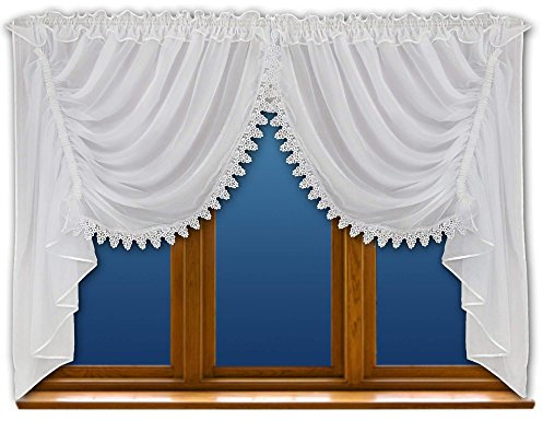 Inox Trade Fertiggardine Gardine 500x160 cm / 400x150 cm Moderne Fenstergardine Voile NEU