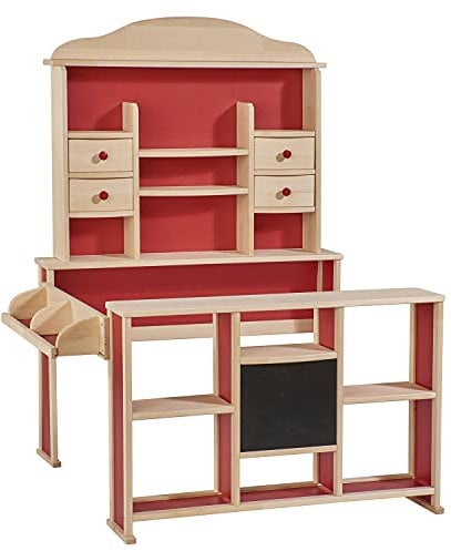 Eichhorn 100002556 - Kaufladen mit Theke, teilmontiert, 88,5 x 98 x 121 cm, Lindenholz
