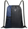 BeeGreen Sport-Rucksack mit Kordelzug für Damen, Herren, Kinder, große Größe, mit Reißverschluss und Netztaschen für Wasserflaschen, Damen, Schwarz/Marineblau, Full Size