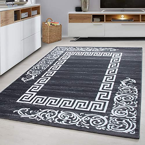 Ayyildiz Teppich-Teppich modern Designer Mäander mit Barock Muster, Polypropylen, Grau, 160 X 230