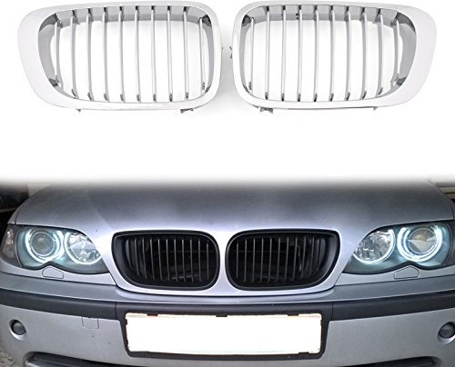Artudatech Parrilla de coche, valla delantera parrilla ABS parrilla malla 10 rejillas para B M W E46 2 puertas 1999 2000 2001 2002 3 series