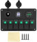 12V 24V 6 Gang Car Boat Marine Caravan LED Pannello interruttore a bilanciere Doppio USB Voltmetro Accendisigari Pannello interruttore a bilanciere impermeabile(verde)