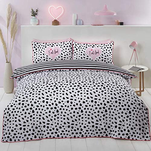 Rapport Home Dalmation Bettbezug-Set mit Dalmatiner-Motiv, Polybaumwolle, Schwarz, Einzelbett