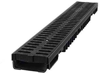 1m Entwässerungsrinne Bodenrinne Terassenrinne Ablauf Höhe 55 / 105mm A15 B125 C250 (Kuststoff/ B125 12,5T, 55mm / 5,5 cm)