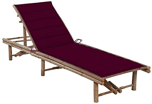 vidaXL Lettino Prendisole da Giardino con Cuscino in Bambù
