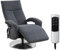 CAVADORE TV-Sessel Tirol / Fernsehsessel mit elektrisch verstellbarer Relaxfunktion / 2 E-Motoren / 74 x 112 x 82 / Strukturstoff: Blau