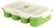 LIZHOUMIL Plateau de congélation en silicone pour soupe 4 cubes de congélation alimentaire moules avec couvercle Boîte d'emballage congelée Vert 4 cellules