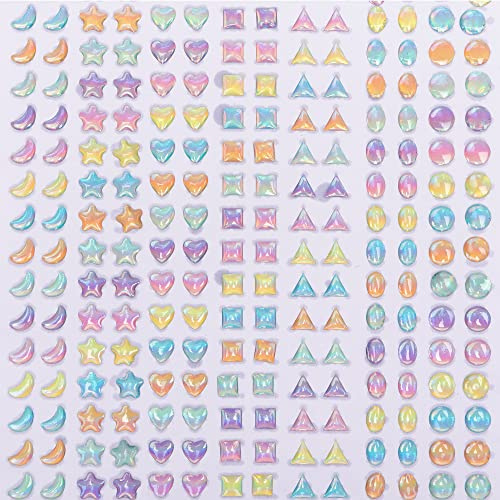 Baker Ross Pastel Crystal Stick On Stones - Pack of 560, Kids Spring Gem Craft Supplies (FC353)