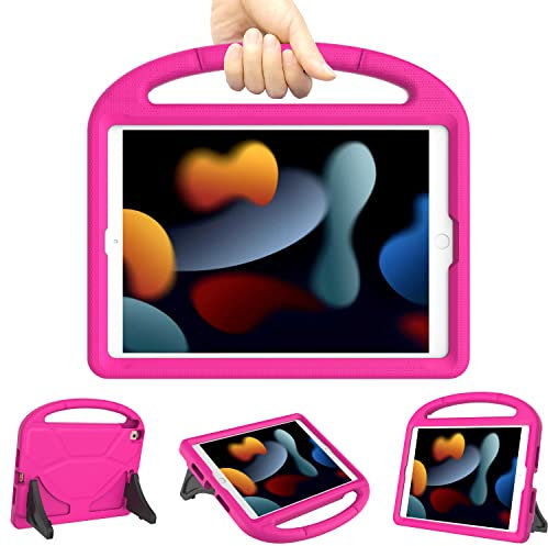 TrendGate Custodia per iPad 10.2 pollici 2021 2020 2019 iPad 9th 8th 7th Generationleggera antiurto bambini iPad cover 10.2 pollici con maniglia cavalletto iPad 10.2 Custodia per iPad 9 8 7 GenRosa