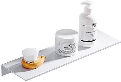 Biutimarden Duschablage Ohne Bohren 30cm Wandmontiertes Duschregal Selbstklebend Duschkorb Organizer Aluminium Badezimmer Regal für das Badezimmer & Küche Weiß