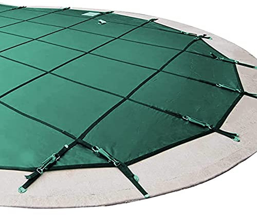 ANUU Couverture de Piscine Ronde de sécurité, Couverture de Piscine Hors Sol Extra épaisse et Durable, Couverture de Piscine en Maille Verte résistante au Froid et aux UV,3ft/1m