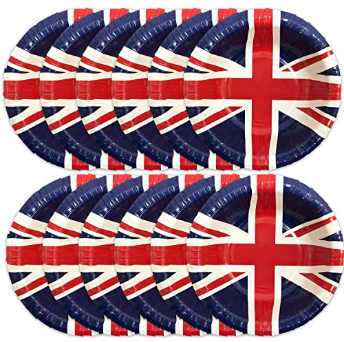 Union Jack Paper Plates, Bowls, Cups Napkins & Cake Stand Tableware (12 x Bowls)