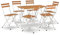 vidaXL Bistro Set 7-TLG., Klappbar Gartenmöbel Set, Essgruppe mit Stahlrahmen, Balkonset Sitzgruppe Garnitur Klapptisch, Massivholz Akazie Stahl