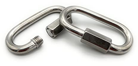 Befestigungstechnik F.R. | Ketten Schnellverschluss Ø 5mm WLL: 140kg [10 Stück] | Kettenglied Ketten Verbinder [Größe & Menge WÄHLBAR] Notglied Schraubverbinder (10 Stück, Ø5)