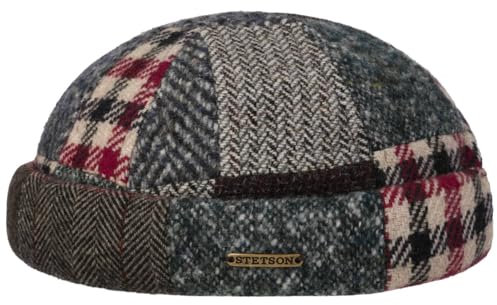 Stetson Patchwork Mix Dockermütze Wollmütze Wintermütze Herren - Made in The EU mit Umschlag, Docker, Futter Herbst-Winter - XL (60-61 cm) bunt