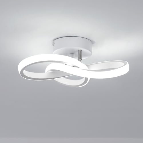 Toolight LED Deckenleuchte, 22W 2500LM Moderne Deckenlampe aus Aluminium, 25cm Kleine LED Leuchte für Flur Balkon Schlafzimmer Arbeitszimmer Wohnzimmer, 6500K Kaltweiß, Weiß