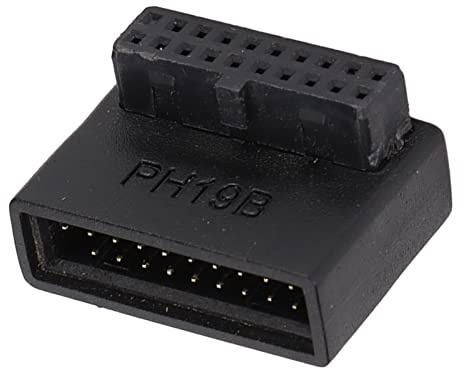 VBESTLIFE Rechts Abgewinkelter USB 3.0-Adapter, Desktop-Motherboard 90 Grad Abgewinkelter USB 3.0 19/20-Pin-Netzteil (Integriertes Formteil PH19B)
