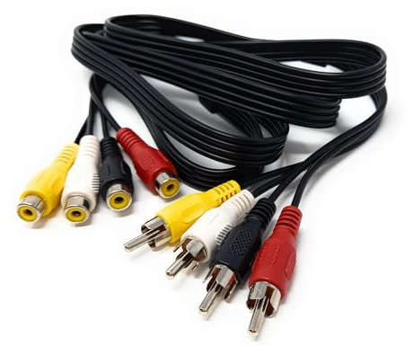 DRUT 1.5m 4 x RCA Phono Female to 4 x RCA Male Extension Audio Video Cable Lead Compatible with Surround Sound Systems