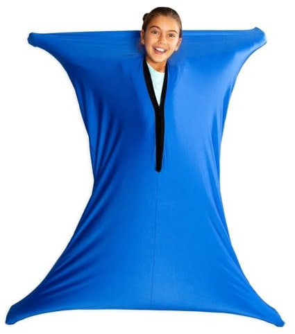 SZSMART Sensorische Körpersocke für Erwachsene, 165,1 x 73,7 cm, Ganzkörperwickel, dehnbare Körper-Sox, um Stress abzubauen, für Erwachsene mit Autismus, Angst. Größe XL (163–191 cm), Blau