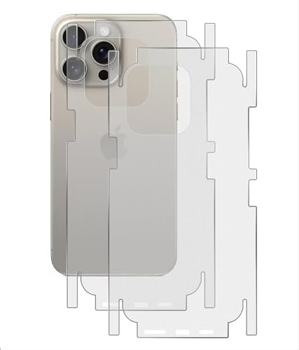 GIOPUEY[2 Piezas Protector Trasero Compatible con iPhone 13 Pro, iPhone 13 Pro Protector de Pantalla Trasera, TPU Suave, Delgado, Textura Mate, Borde Protector - Translucent