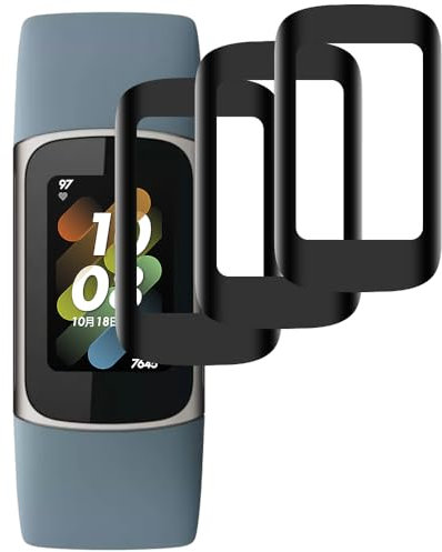 Beukei 3 Stück Panzer Schutz Glas für Fitbit Charge 5, Panzerfolie glas, HD Klare Glas Schutzglas,[9H Härte][Anti-Kratzen] Schutzfolie