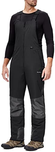 DAFENP Pantaloni Sci Uomo Inverno Salopette Neve Impermeabile Pantaloni Snowboard Isolata Antivento Caldo Pantaloni Softshell con Tracolla Regolabile e Tasche Multiple HXK9229M-Black-M