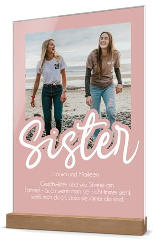 Acrylglasbilder mit eigenem Foto & Wunschtext - Geschenke für Mama Muttertag, Muttertagsgeschenk Geburtstagsgeschenk für Mama Papa Schwester - Glasfoto personalisiert Beste Mutter