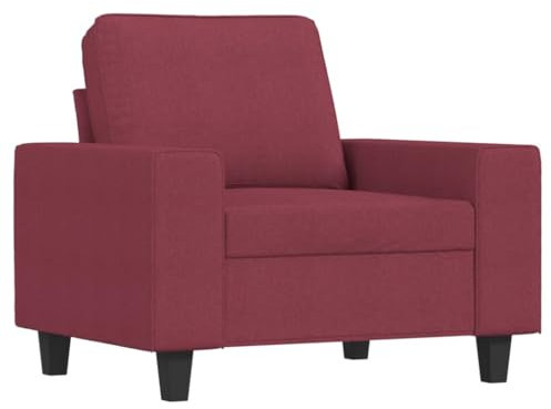 vidaXL Sessel, Sofa Relaxsessel mit gepolstertem Sitz Armlehnen, Fernsehsessel Loungesessel mit Metallgestell, Polstersessel Ruhesessel, Weinrot Stoff