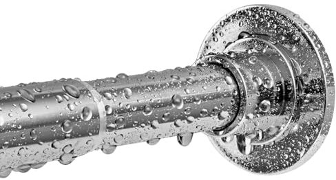 Duschvorhangstange ohne Bohren Kein Rost, Rutschfest, 74-231cm Verstellbar Duschvorhangstange Duschstange Silber für Badezimmer, Fenster oder Türen