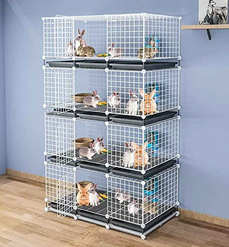 Cage Lapin Nain Interieur Sur Pied, Cage Cochon D'inde Intérieur 2 Etage/ 3 Etage/ 4 Etage Parc Pour Pour Petits Animaux Pour Lapins Furets Cochon Cochon D'Inde ( Color : White , Size : 111*39*189cm )