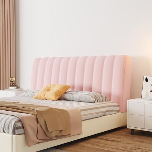AYUOEODM Copri Testata Letto Universale,Copertura Testiera Letto Matrimoniale Imbottito Velluto Fodera Elastica Protezione,per Testiera Letto Decorazione (Color : Rosa, Size : 180cm)