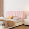 AYUOEODM Copri Testata Letto Universale,Copertura Testiera Letto Matrimoniale Imbottito Velluto Fodera Elastica Protezione,per Testiera Letto Decorazione (Color : Rosa, Size : 180cm)
