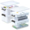 Citylife 2+2 Aufbewahrungsboxen mit Deckel, 16L aus Kunststoff mit Gebäude Grundplatte Deckel und abnehmbarem Tablett, Craft Veranstalter | Clear Storage box für die Organisation von, Perle, Werkzeug