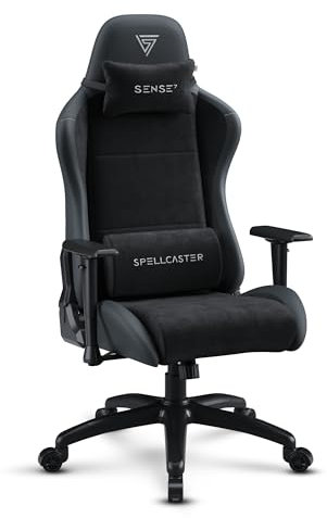 SENSE7 Spellcaster FUKU XL Sedia Gaming - Eco-Pelle & Alcantara - Comfort Ampio, Inclinazione 160°, Braccioli Regolabili, Schiuma Traspirante - Ideale per Utenti Alti, Design Elegante
