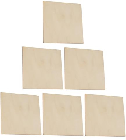 Lurrose 12 Stück Quadratische Holzspäne Spanplatten Blanko Quadratische Leere Holzscheiben Holzscheiben Bastelholzbrett Unfertige Holzscheibe Quadratische Holzscheibe